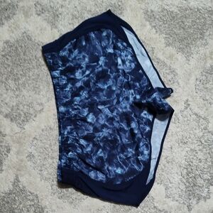 Blue Patterned Athletic Shorts